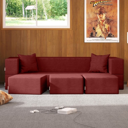 Canapé-lit convertible California King et poufs Porch &amp; Den
