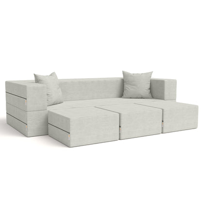 Canapé-lit convertible California King et poufs Porch &amp; Den