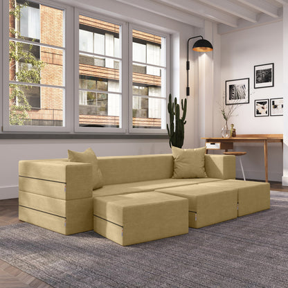 Canapé-lit convertible California King et poufs Porch &amp; Den