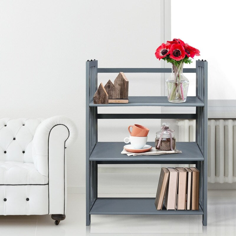 Bibliothèque empilable pliante en bois massif 100 % Edgemont de Porch &amp; Den de 27,5 pouces