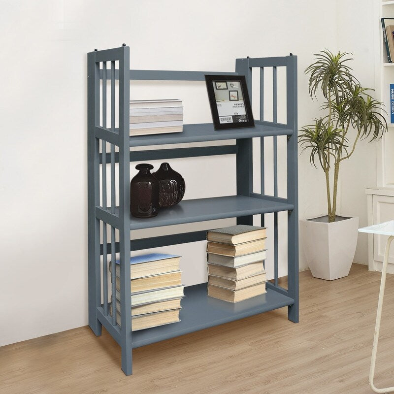 Bibliothèque empilable pliante en bois massif 100 % Edgemont de Porch &amp; Den de 27,5 pouces