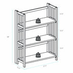 Bibliothèque empilable pliante en bois massif 100 % Edgemont de Porch &amp; Den de 27,5 pouces