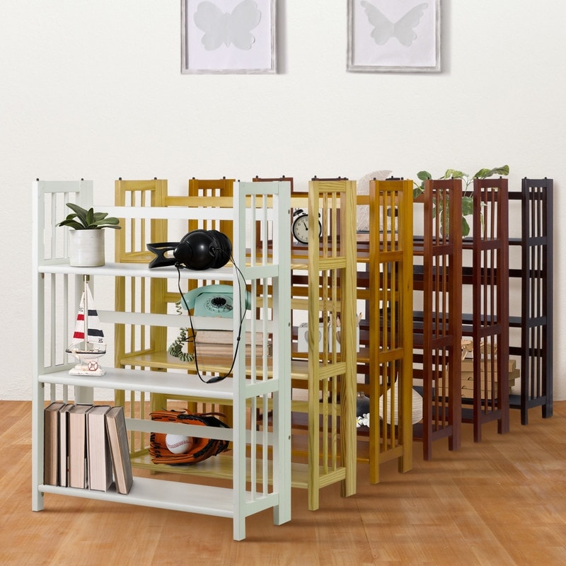 Bibliothèque empilable pliante en bois massif 100 % Edgemont de Porch &amp; Den de 27,5 pouces