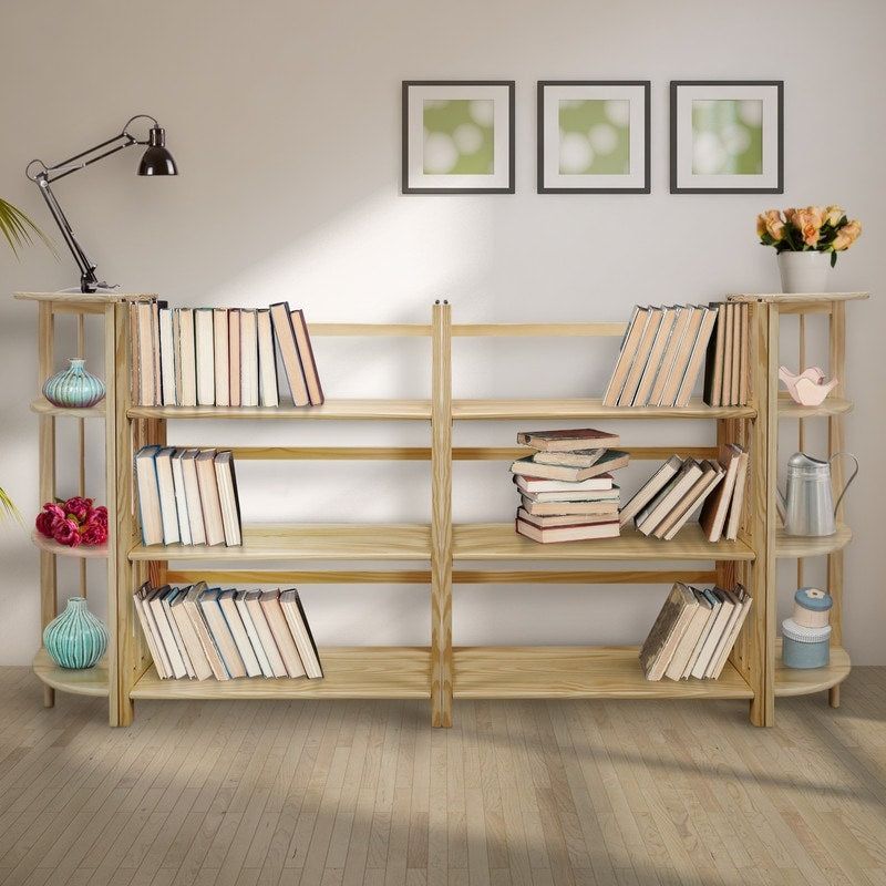 Bibliothèque empilable pliante en bois massif 100 % Edgemont de Porch &amp; Den de 27,5 pouces