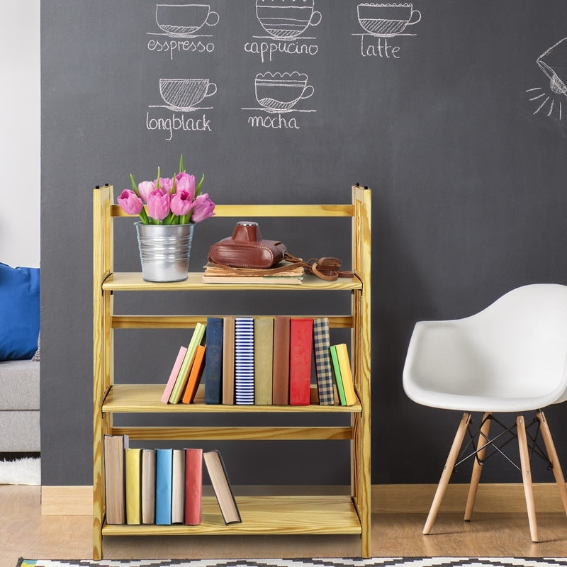 Bibliothèque empilable pliante en bois massif 100 % Edgemont de Porch &amp; Den de 27,5 pouces