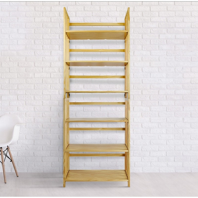 Bibliothèque empilable pliante en bois massif 100 % Edgemont de Porch &amp; Den de 27,5 pouces