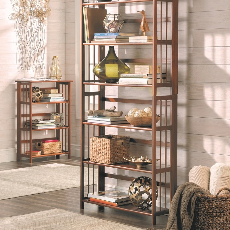 Porch & Den Edgemont 100% Solid Wood Folding Stackable 27.5-inch Bookcase