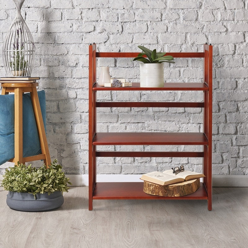Bibliothèque empilable pliante en bois massif 100 % Edgemont de Porch &amp; Den de 27,5 pouces