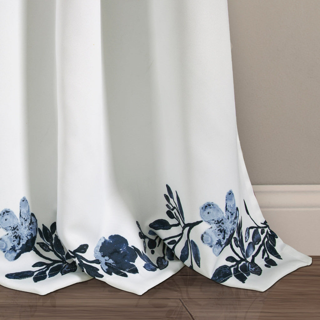 Paire de rideaux occultants à motif floral Elcaro pour porche et salle à manger