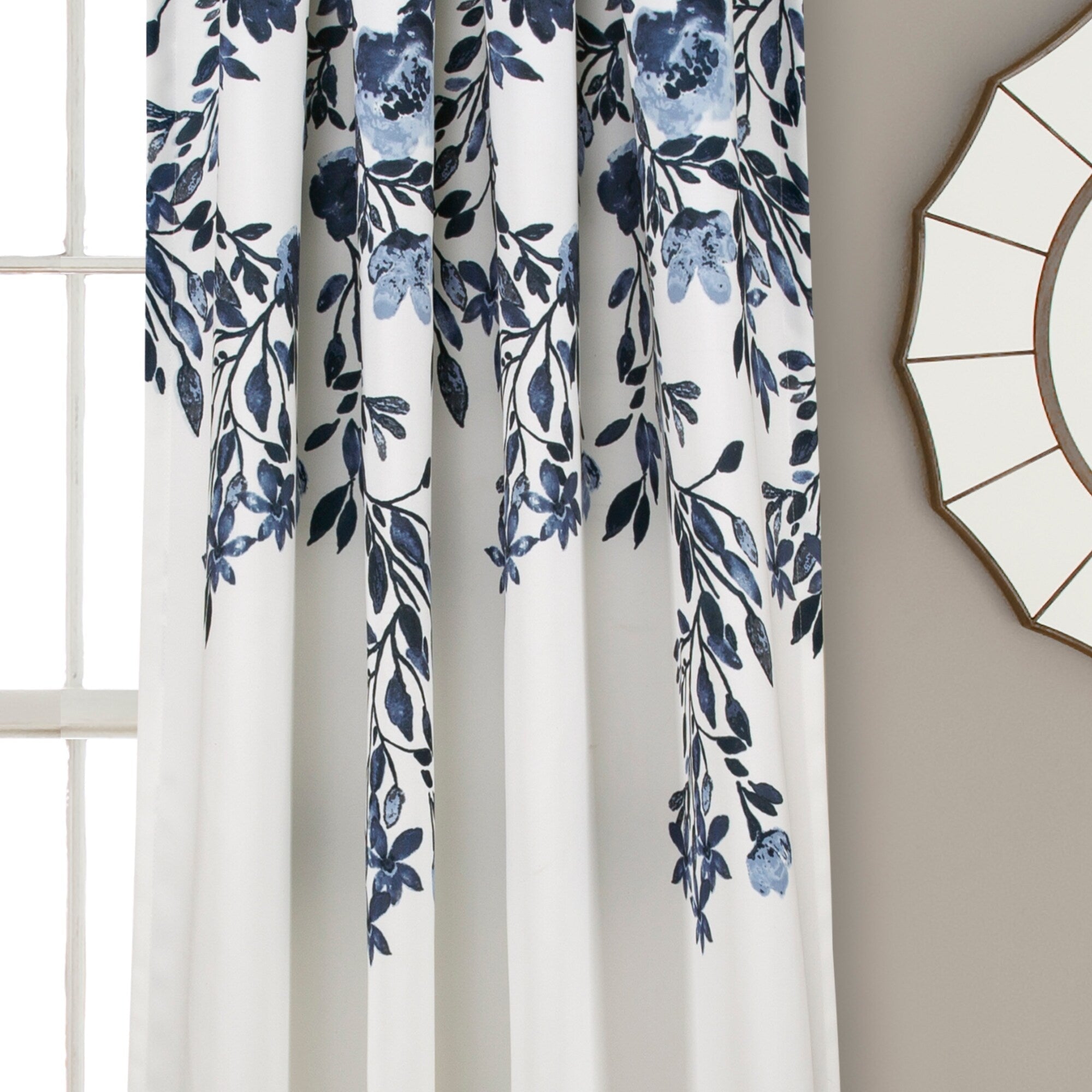 Paire de rideaux occultants à motif floral Elcaro pour porche et salle à manger
