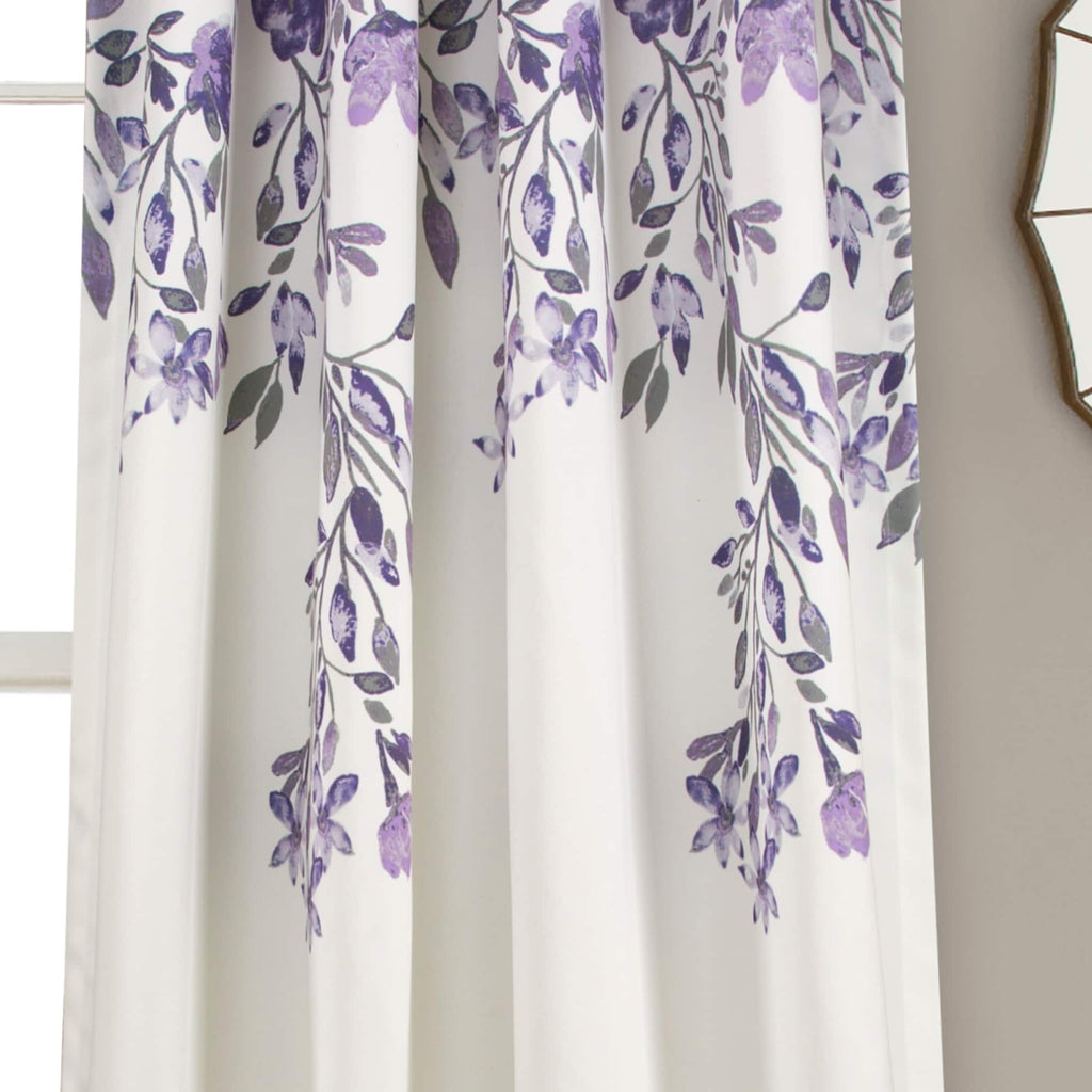 Paire de rideaux occultants à motif floral Elcaro pour porche et salle à manger