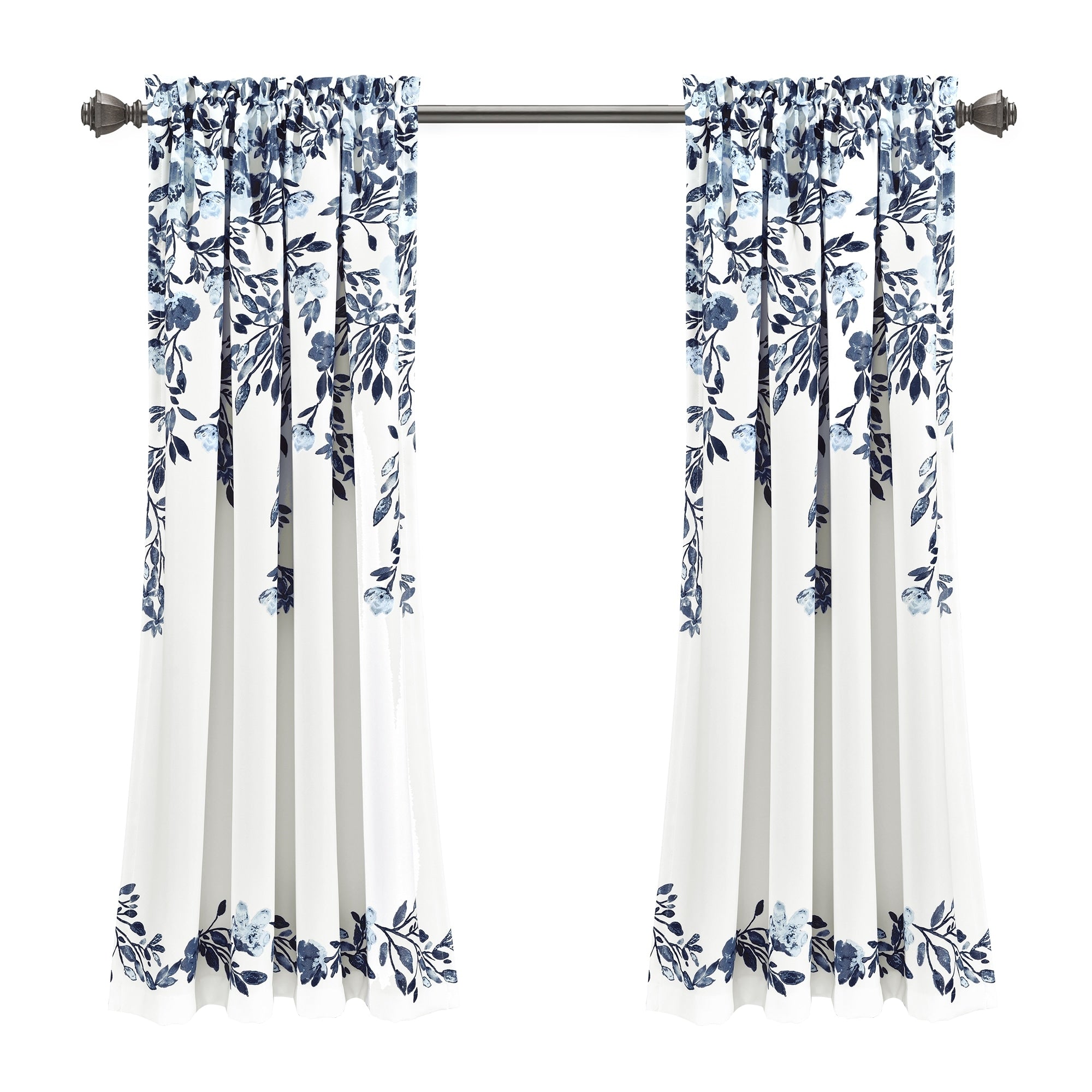 Paire de rideaux occultants à motif floral Elcaro pour porche et salle à manger