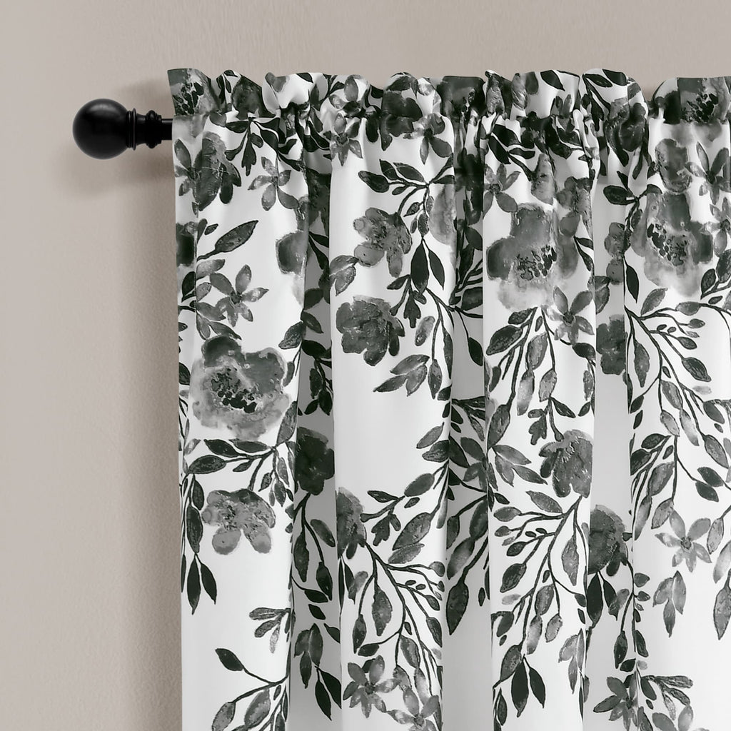 Paire de rideaux occultants à motif floral Elcaro pour porche et salle à manger