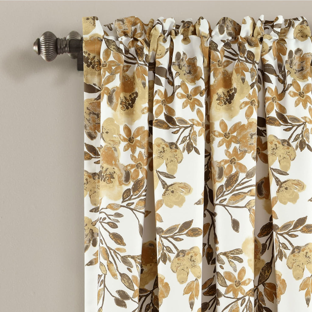Paire de rideaux occultants à motif floral Elcaro pour porche et salle à manger
