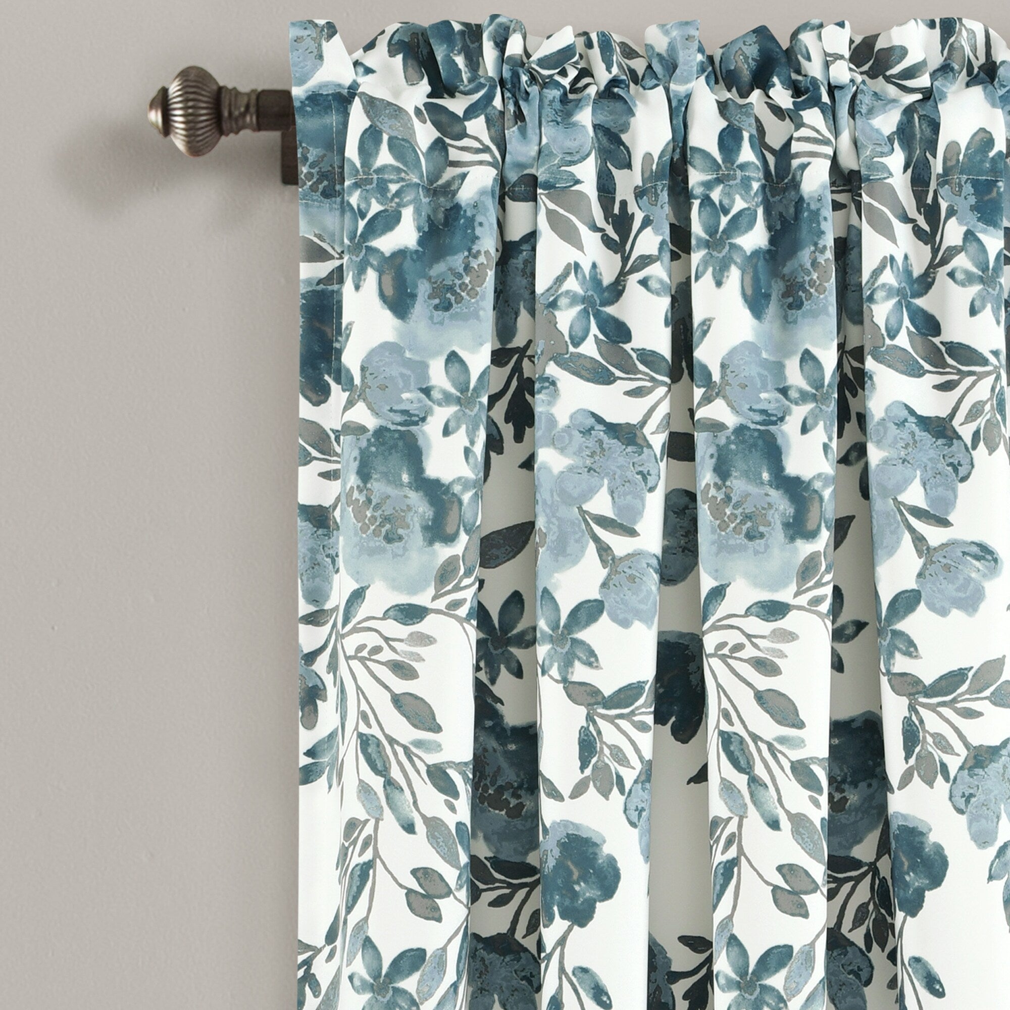 Paire de rideaux occultants à motif floral Elcaro pour porche et salle à manger