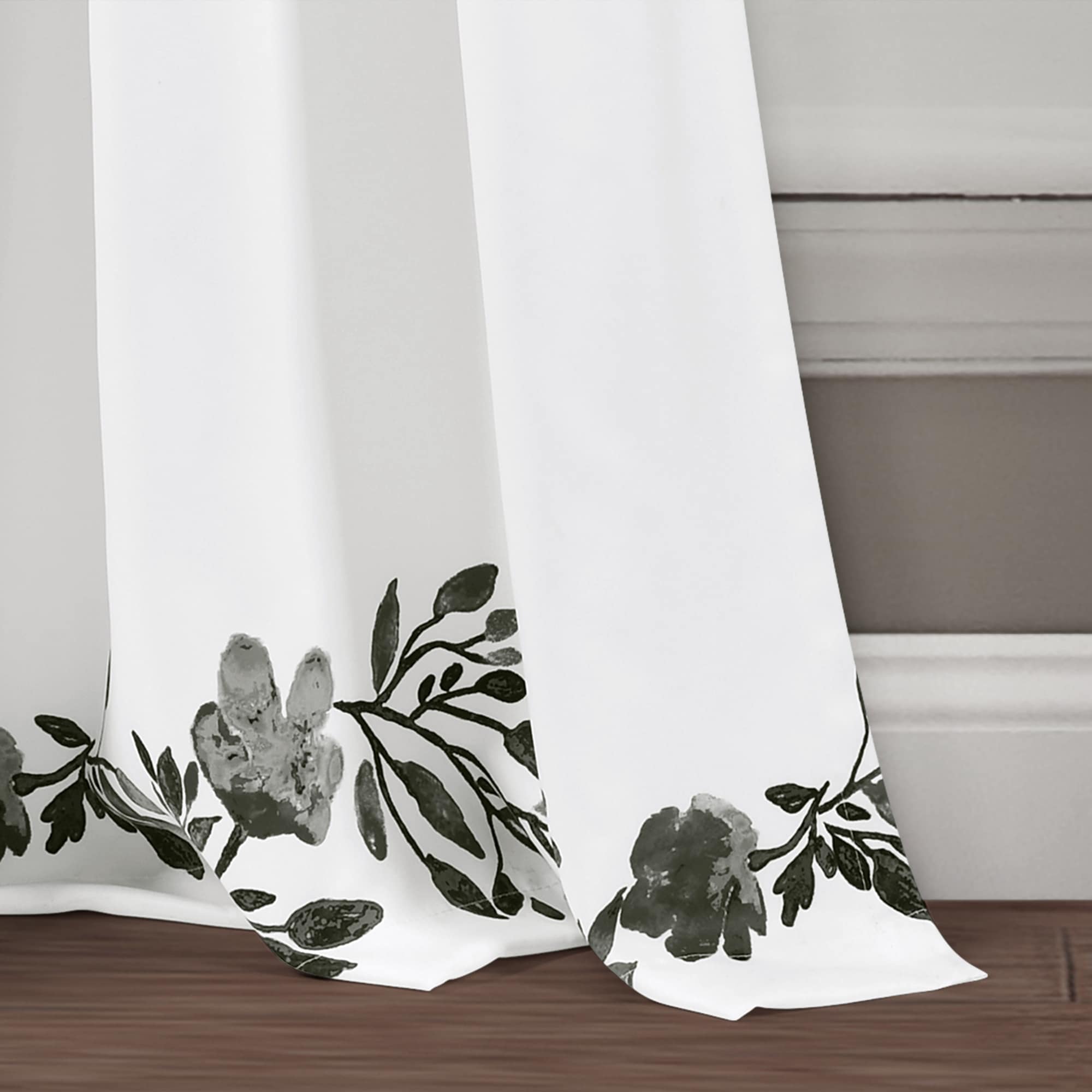 Paire de rideaux occultants à motif floral Elcaro pour porche et salle à manger