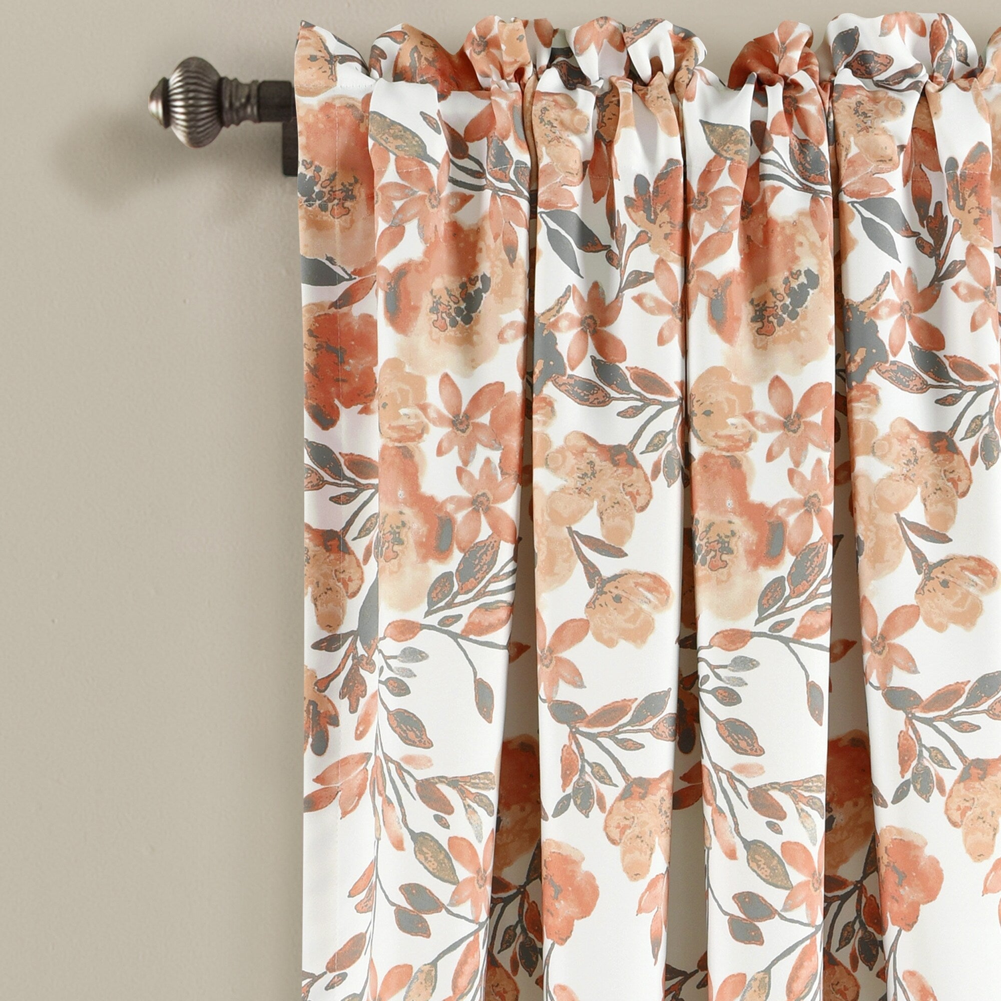 Paire de rideaux occultants à motif floral Elcaro pour porche et salle à manger