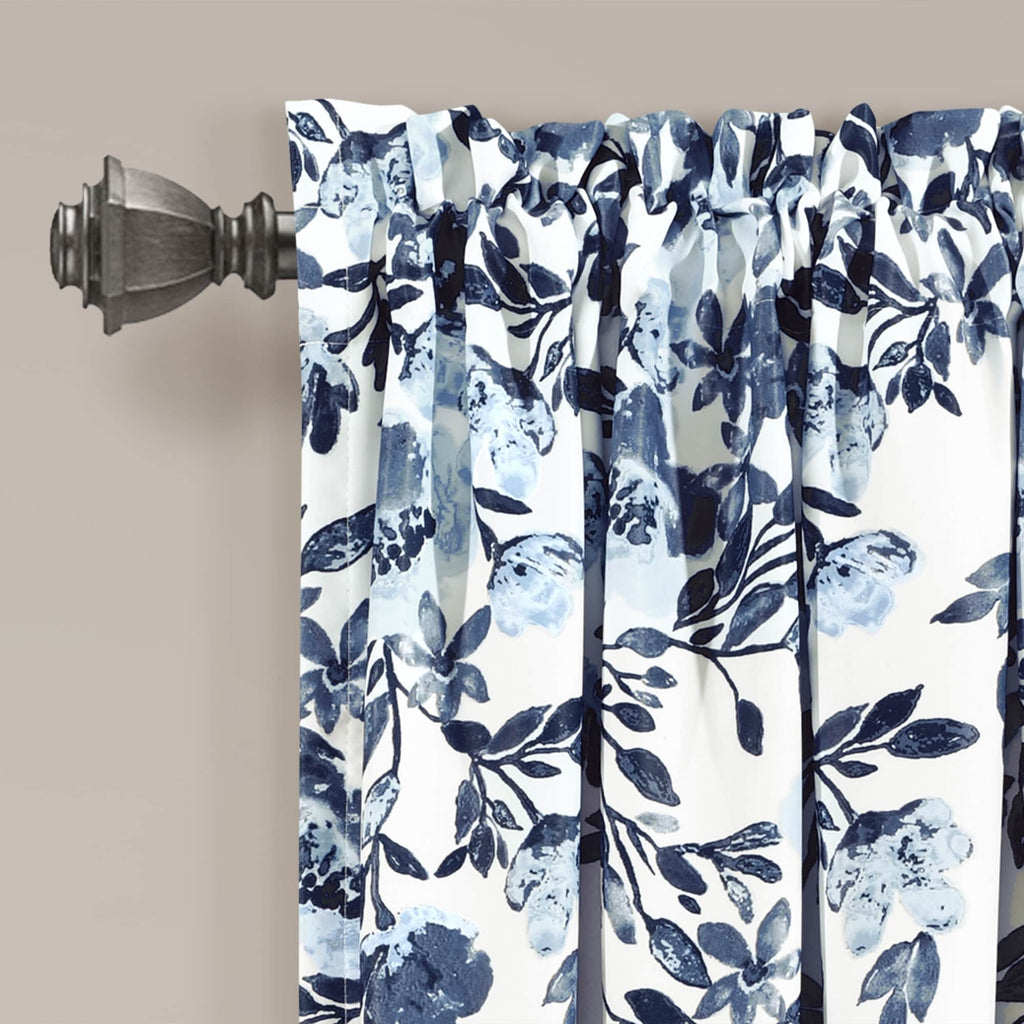 Paire de rideaux occultants à motif floral Elcaro pour porche et salle à manger