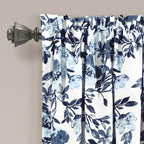 Paire de rideaux occultants à motif floral Elcaro pour porche et salle à manger
