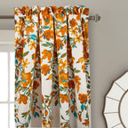 Paire de rideaux occultants à motif floral Elcaro pour porche et salle à manger