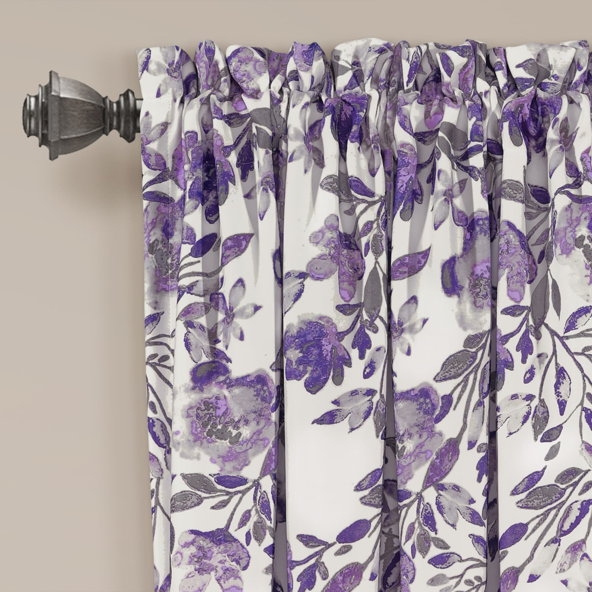 Paire de rideaux occultants à motif floral Elcaro pour porche et salle à manger
