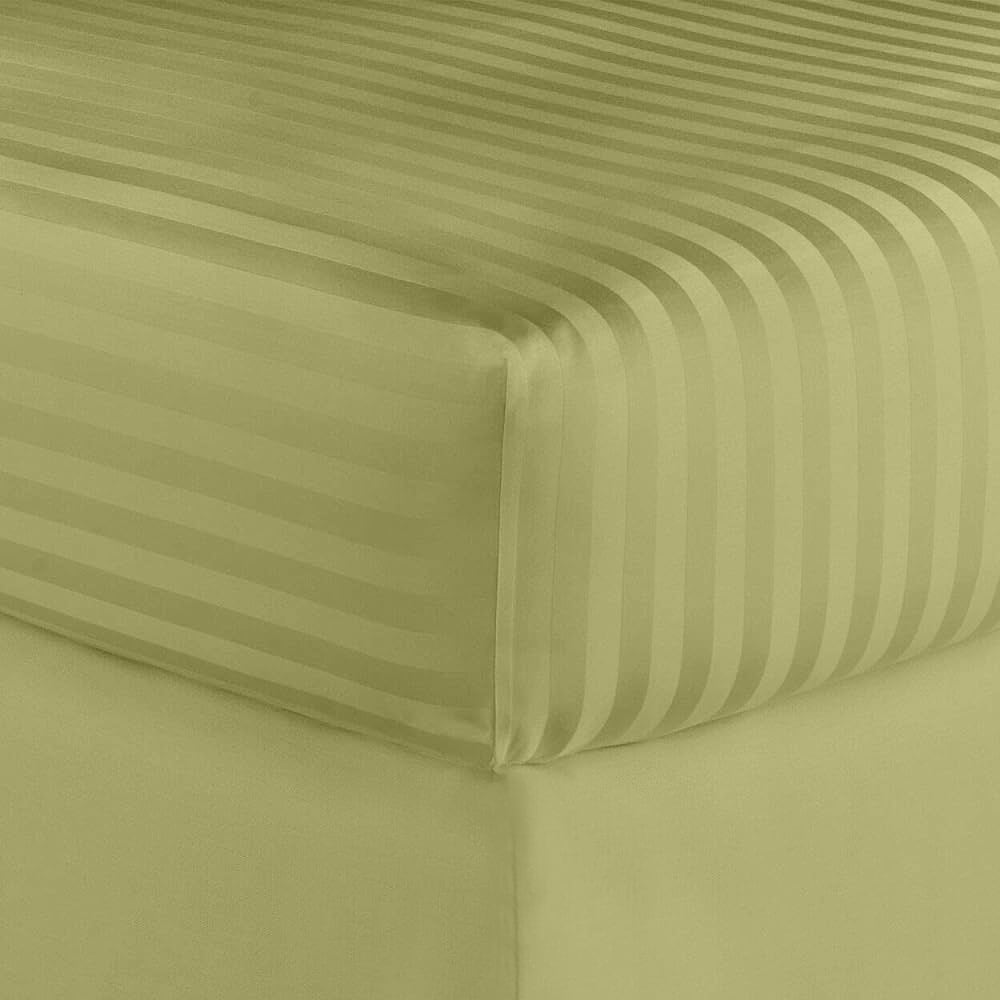 Parure de lit à rayures en coton égyptien 1 200 fils avec poche profonde Home Sweet Home Dream