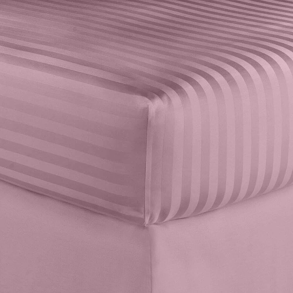 Parure de lit à rayures en coton égyptien 1 200 fils avec poche profonde Home Sweet Home Dream
