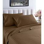 Parure de lit à rayures en coton égyptien 1 200 fils avec poche profonde Home Sweet Home Dream