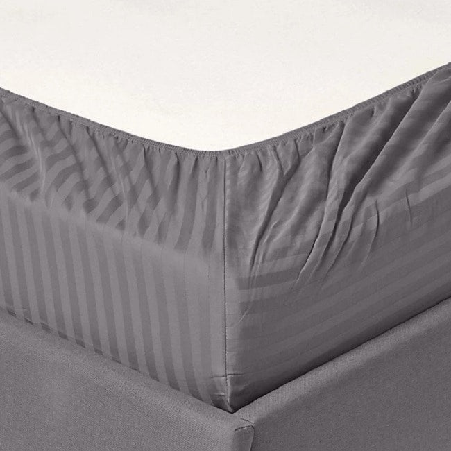 Parure de lit à rayures en coton égyptien 1 200 fils avec poche profonde Home Sweet Home Dream