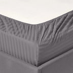 Parure de lit à rayures en coton égyptien 1 200 fils avec poche profonde Home Sweet Home Dream