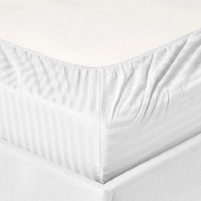 Parure de lit à rayures en coton égyptien 1 200 fils avec poche profonde Home Sweet Home Dream