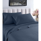 Parure de lit à rayures en coton égyptien 1 200 fils avec poche profonde Home Sweet Home Dream