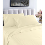Parure de lit à rayures en coton égyptien 1 200 fils avec poche profonde Home Sweet Home Dream