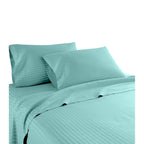 Parure de lit à rayures en coton égyptien 1 200 fils avec poche profonde Home Sweet Home Dream