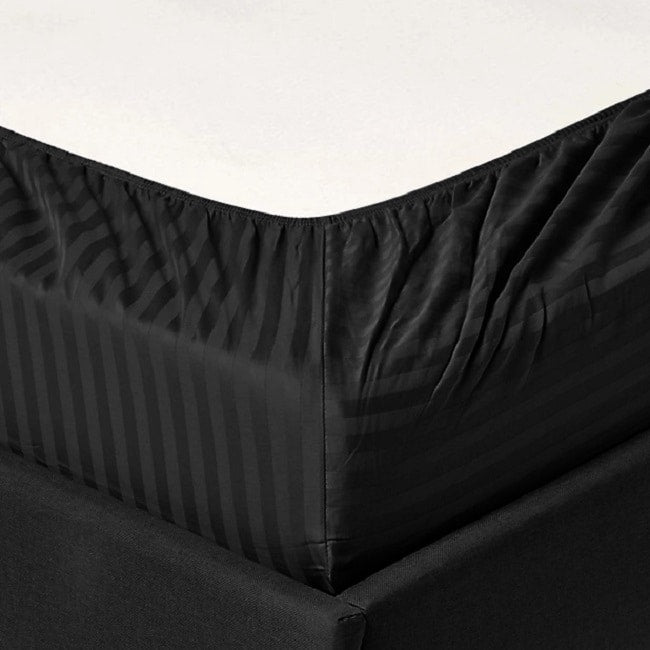 Parure de lit à rayures en coton égyptien 1 200 fils avec poche profonde Home Sweet Home Dream