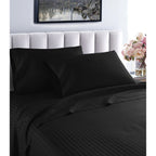 Parure de lit à rayures en coton égyptien 1 200 fils avec poche profonde Home Sweet Home Dream