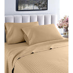 Parure de lit à rayures en coton égyptien 1 200 fils avec poche profonde Home Sweet Home Dream