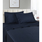 Parure de lit à rayures en coton égyptien 1 200 fils avec poche profonde Home Sweet Home Dream