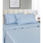 Parure de lit à rayures en coton égyptien 1 200 fils avec poche profonde Home Sweet Home Dream