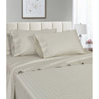 Parure de lit à rayures en coton égyptien 1 200 fils avec poche profonde Home Sweet Home Dream
