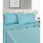 Parure de lit à rayures en coton égyptien 1 200 fils avec poche profonde Home Sweet Home Dream