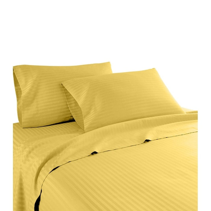 Parure de lit à rayures en coton égyptien 1 200 fils avec poche profonde Home Sweet Home Dream