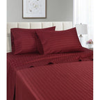 Parure de lit à rayures en coton égyptien 1 200 fils avec poche profonde Home Sweet Home Dream