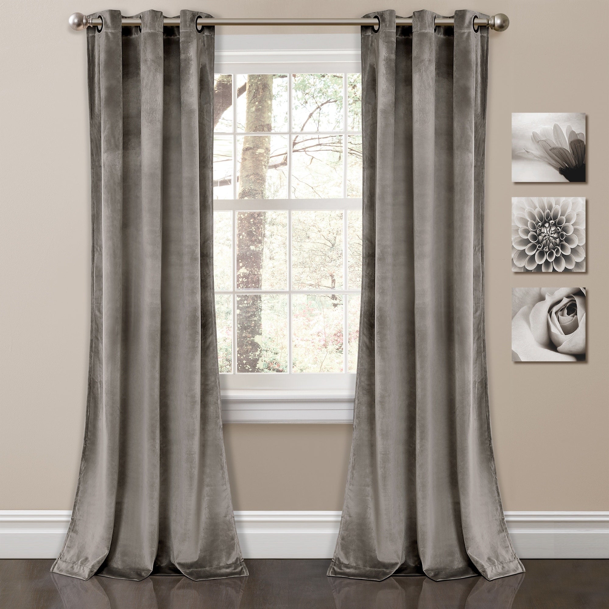 Ensemble de rideaux occultants en velours uni Porch &amp; Den Lapeyrous