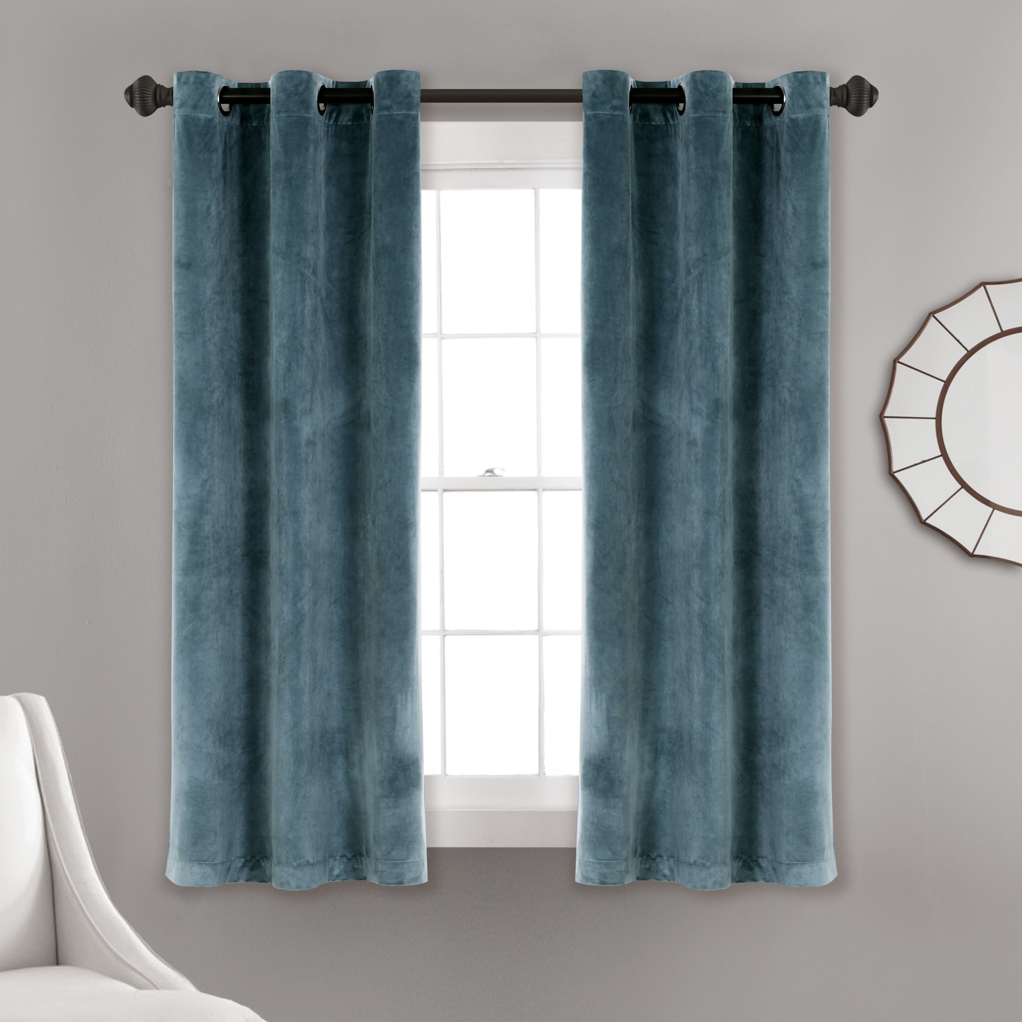 Ensemble de rideaux occultants en velours uni Porch &amp; Den Lapeyrous