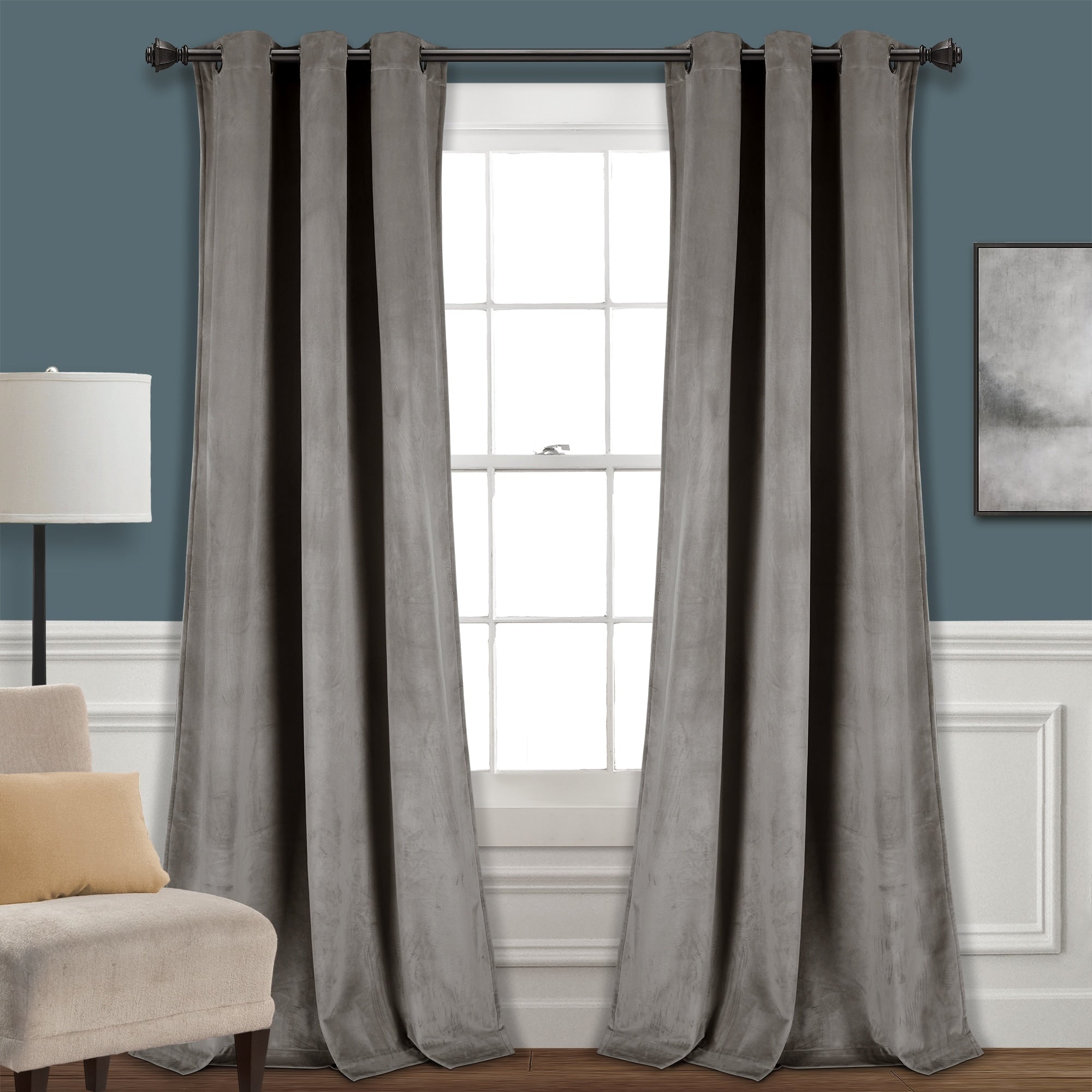 Ensemble de rideaux occultants en velours uni Porch &amp; Den Lapeyrous