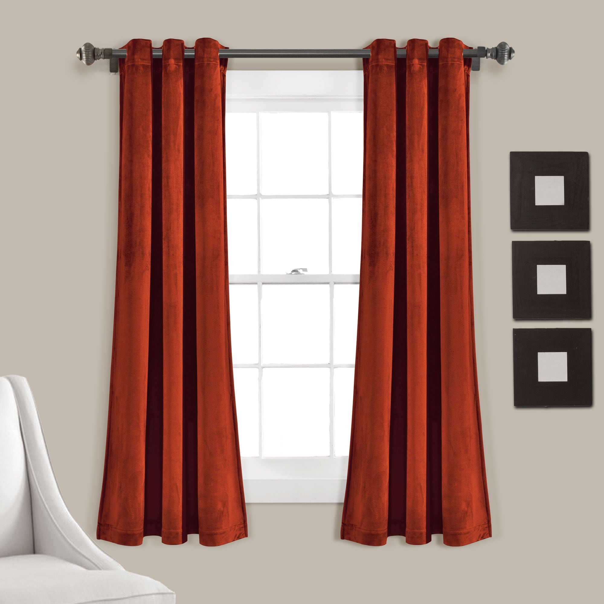 Ensemble de rideaux occultants en velours uni Porch &amp; Den Lapeyrous