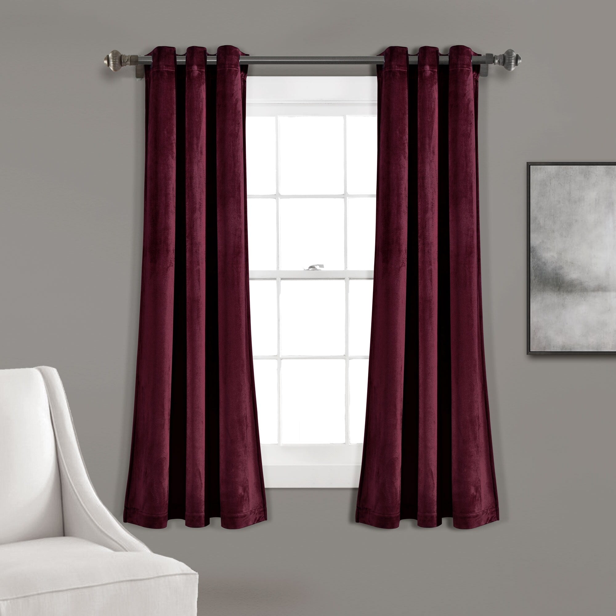 Ensemble de rideaux occultants en velours uni Porch &amp; Den Lapeyrous