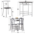 Ensemble bistrot 3 pièces en métal Porch &amp; Den Matomandy