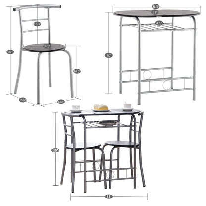 Ensemble bistrot 3 pièces en métal Porch &amp; Den Matomandy
